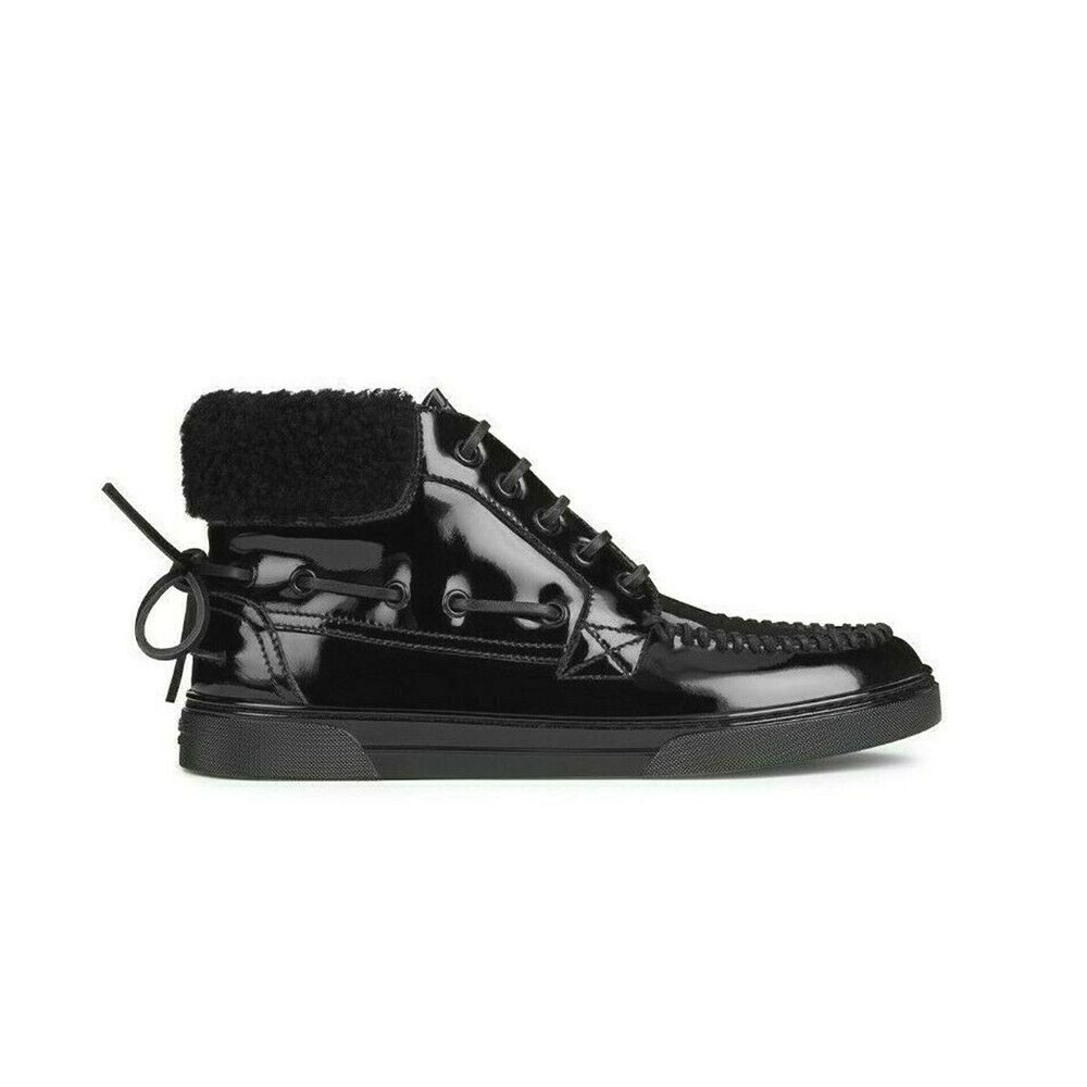 Saint Laurent 39 Black Joe Mid Top Boat Sneakers